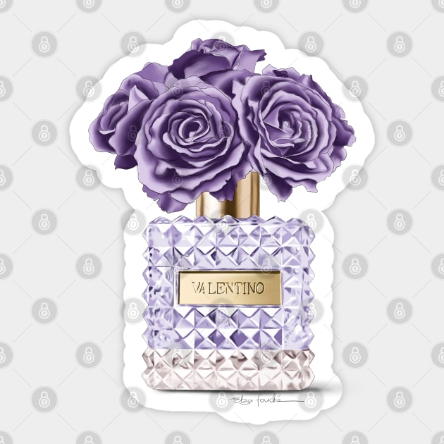 Purple Perfume & Roses Sticker by elzafoucheartist